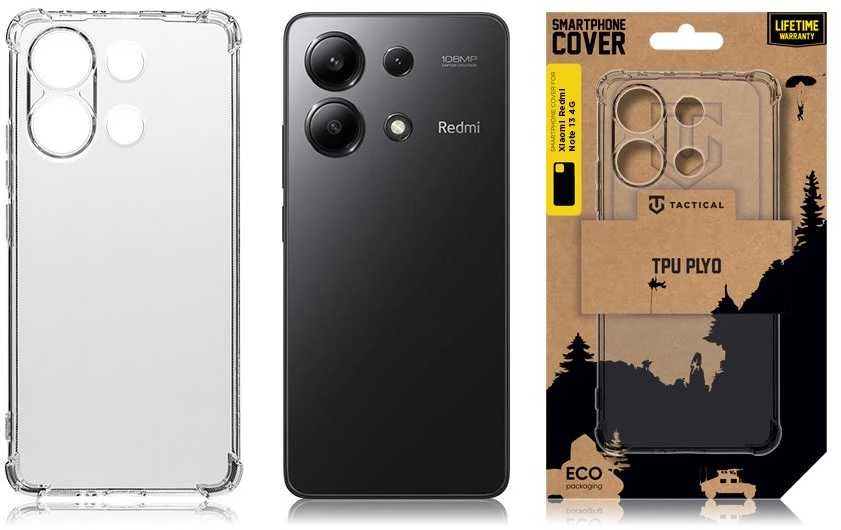 Dėklas Tactical TPU Plyo Cover Xiaomi Redmi Note 13 5G Transparent
