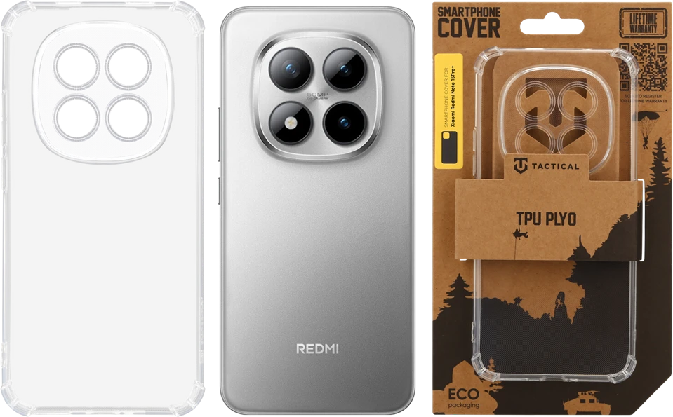 Tactical TPU Plyo dėklas skirtas Xiaomi Redmi Note 15 Pro+ skaidrus