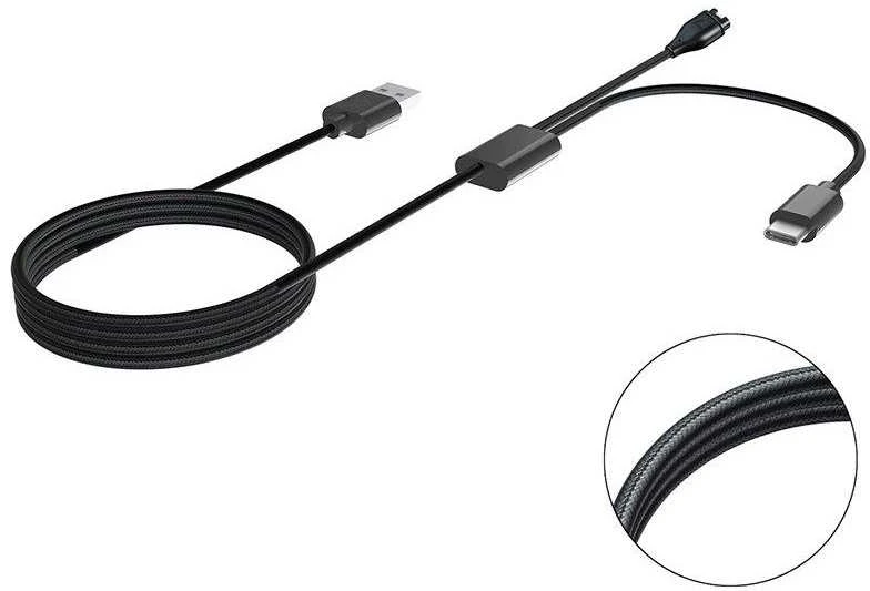 Tactical USB įkrovimo ir duomenų kabelis 2in1 Garmin Fenix 7 + USB-C