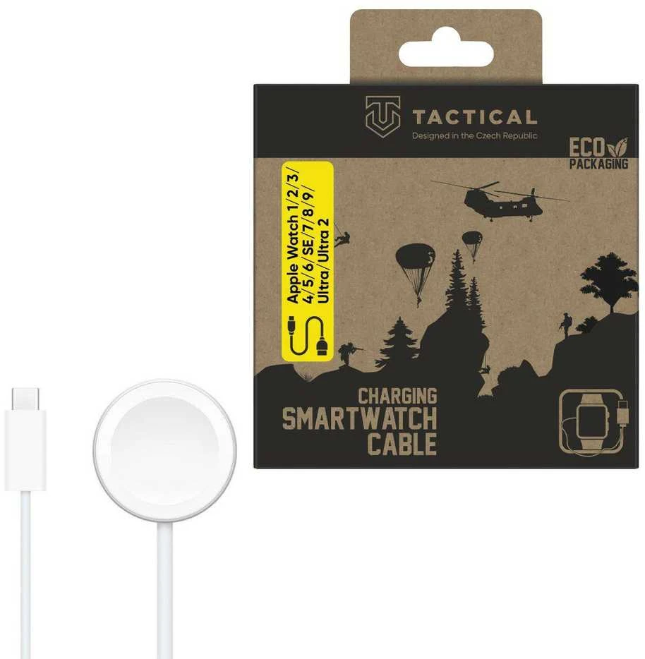 Tactical USB įkrovimo kabelis Apple Watch 1/2/3/4/5/6/SE/7/8/9/Ultra/Ultra 2 (USB-C)