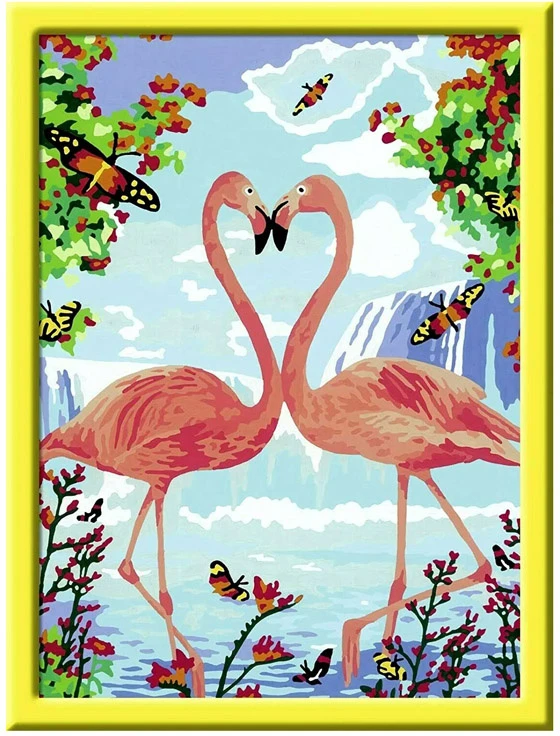 1Punkt Dažykite paveikslėlį „Flaming“ meilės flamingo tapybos rinkinys ZA5131