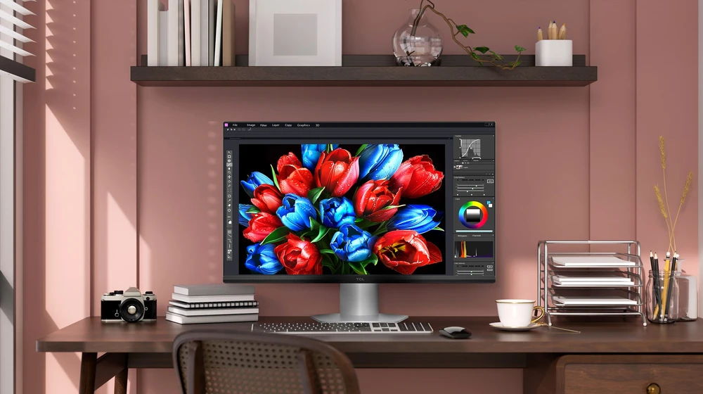 Monitorius - TCL 25G54, 700 × 135 × 420 mm, baltas