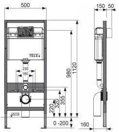 Potinkinis rėmas Tece 9400412 + mygtukas+tvirtinimai+tarpinė