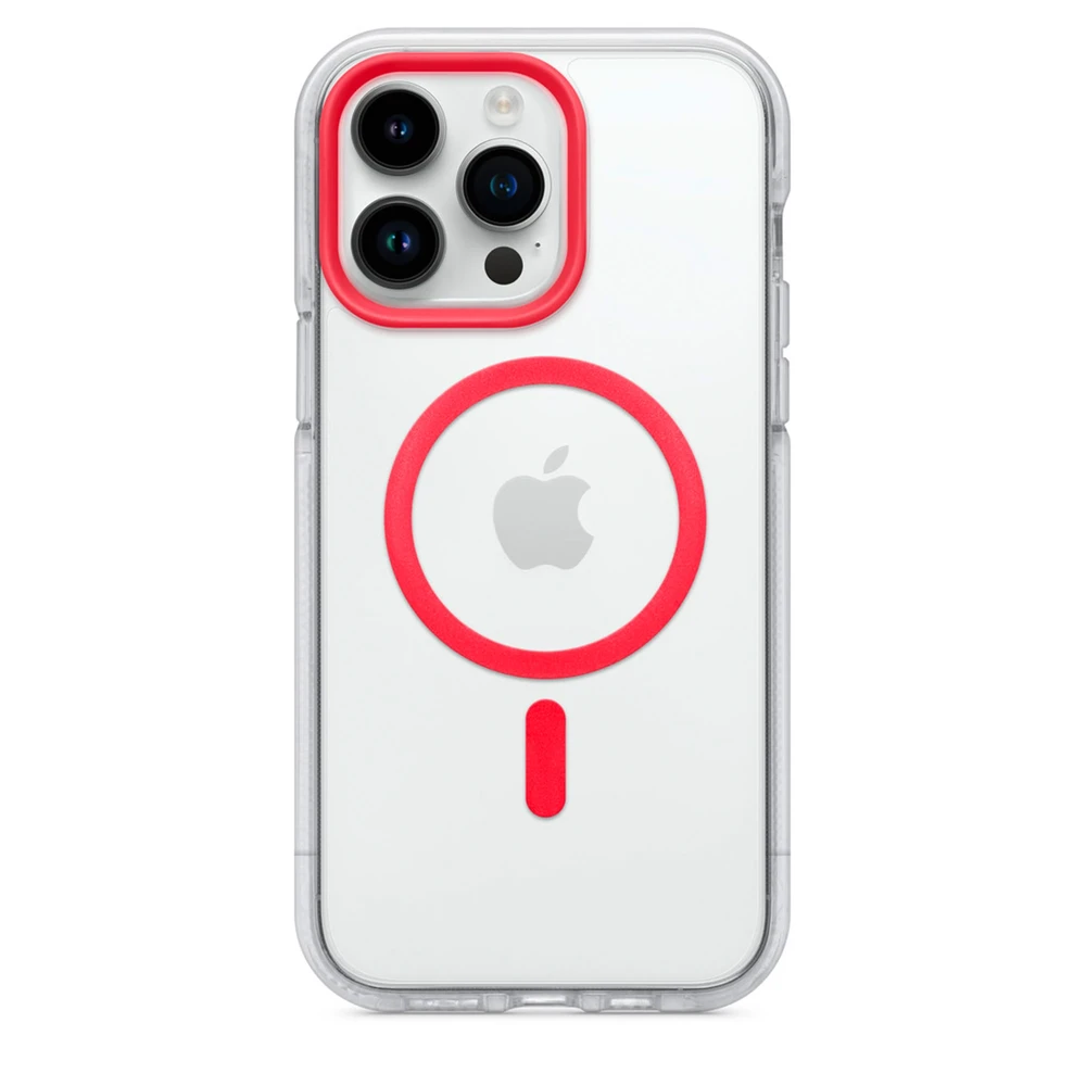 Dėklas Tech 21 T21-10050 „Tech21 FlexQuartz“ su „MagSafe“, skirtu „iPhone 14 Pro“ – rubino raudonumo