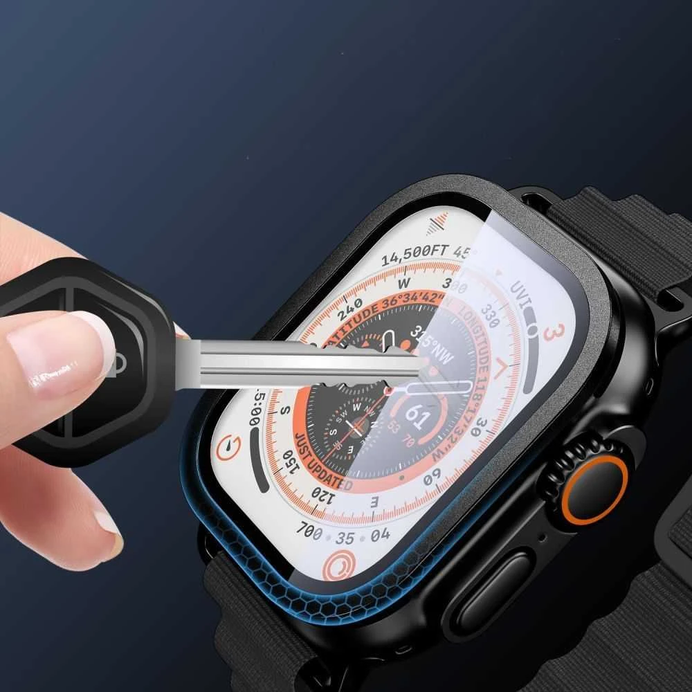 „Tech-Protect“ 2 grūdinto stiklo pakuotė, skirta „Apple Watch Ultra 49mm“ – juodas