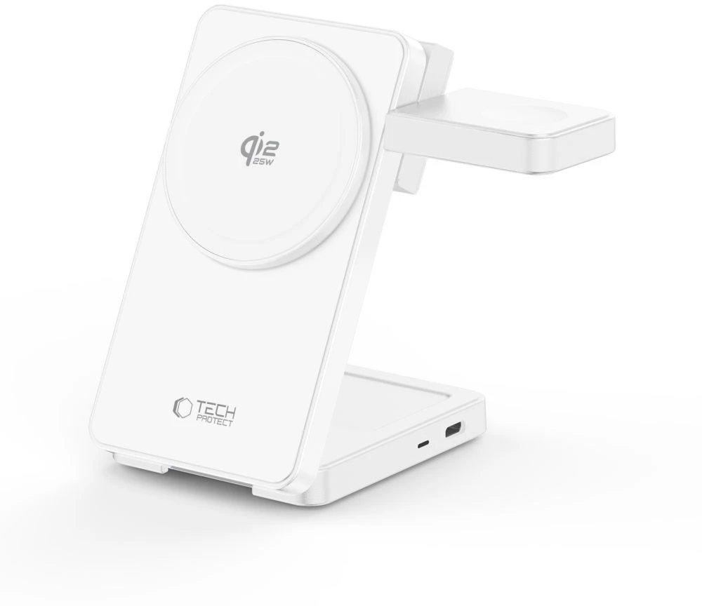 Tech-Protect A56 3IN1 MAGNETINIS MagSafe BELAIDIS ĮKROVIKLIS 25W QI2.2 Baltas