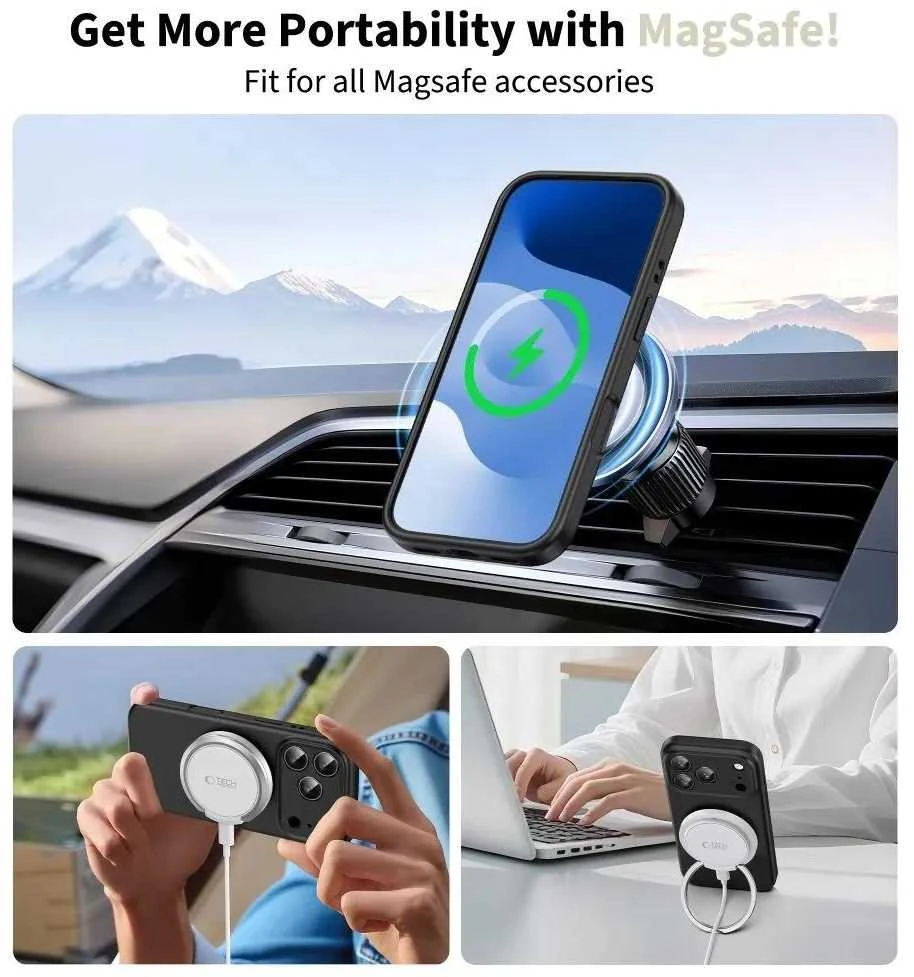 „Tech-Protect BasicMag MagSafe“ dėklas, skirtas „iPhone 17 Pro Max“ – matinis juodas