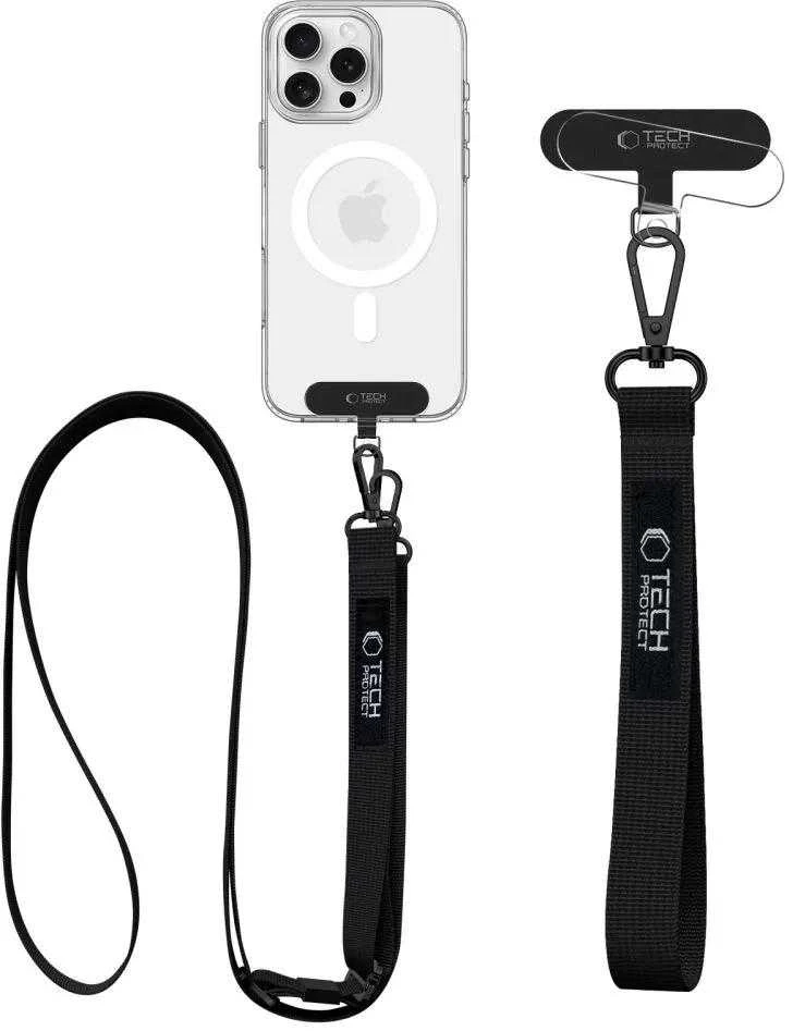 Dėklas Tech-Protect C65 Rope Crossbody Leash - Juodas