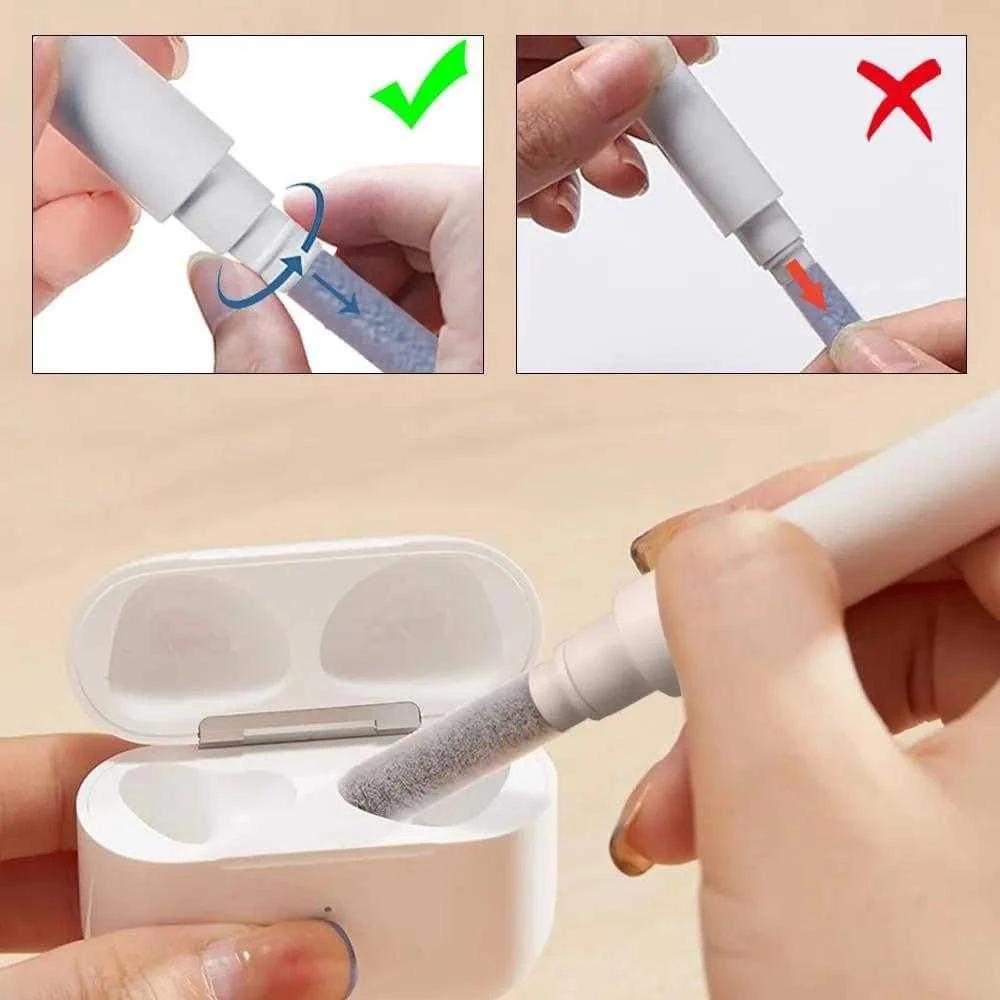 Valiklis „Tech-Protect CS02“ 3 viename ausinių valymo rinkinys – Baltas