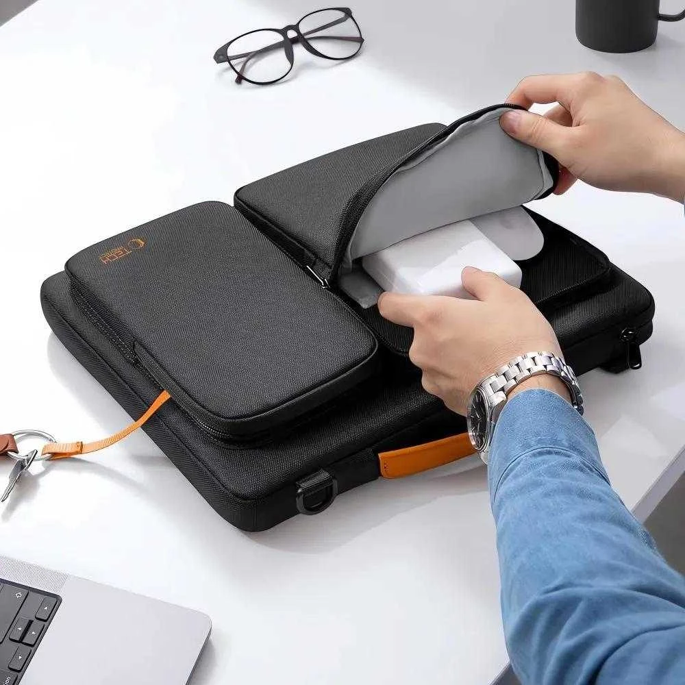 Tech-Protect Defender Bag for Nešiojamas kompiuteris 13-14 - Juodas and Oranžinis