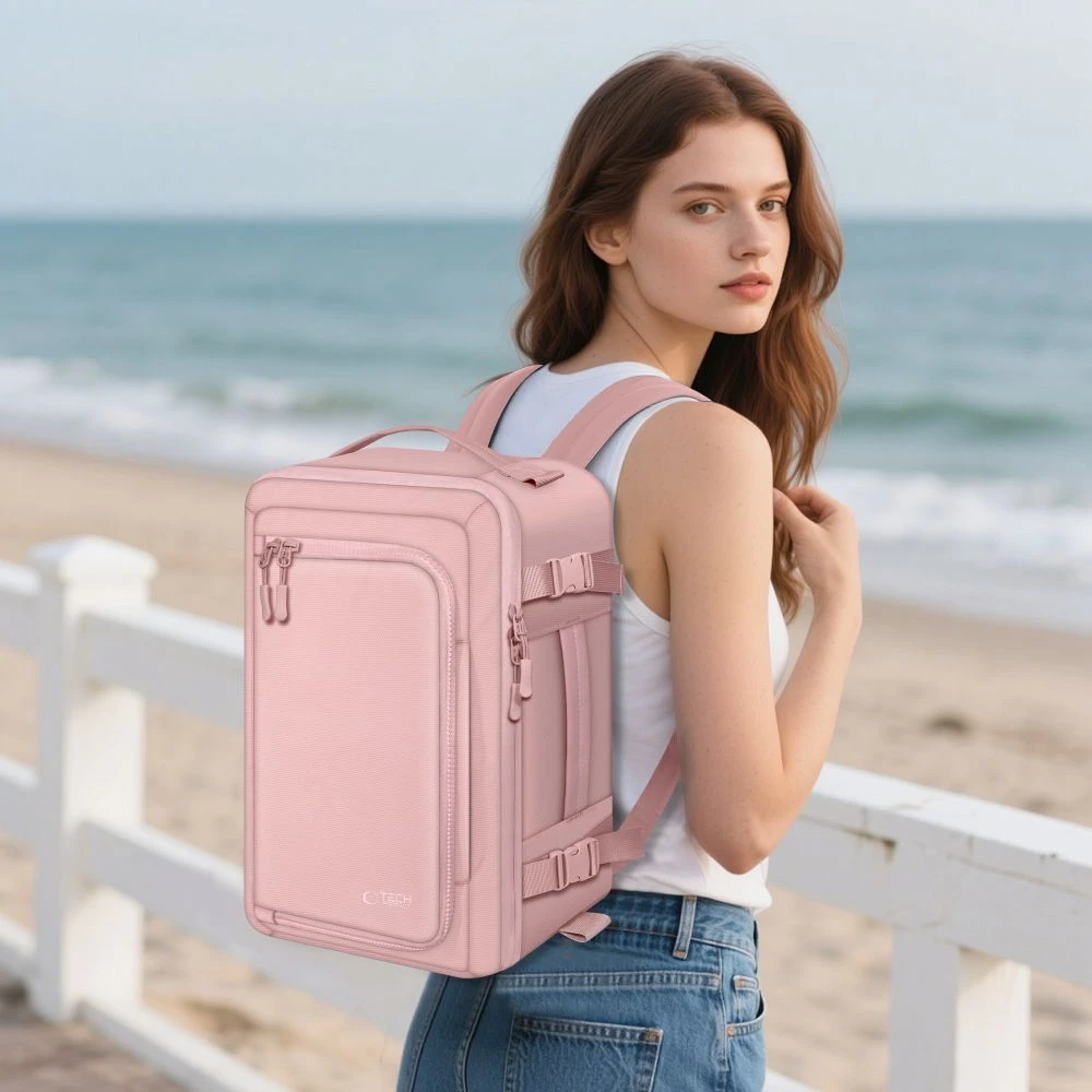 Tech-Protect Defender S50 Backpack for Ryanair & Wizzar, 20L Nešiojamas kompiuteris - Rožinė