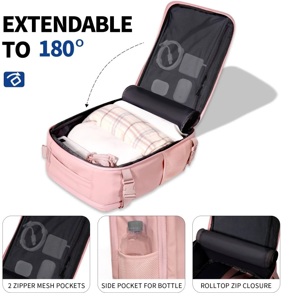 Tech-Protect Defender S50 Backpack for Ryanair & Wizzar, 20L Nešiojamas kompiuteris - Rožinė
