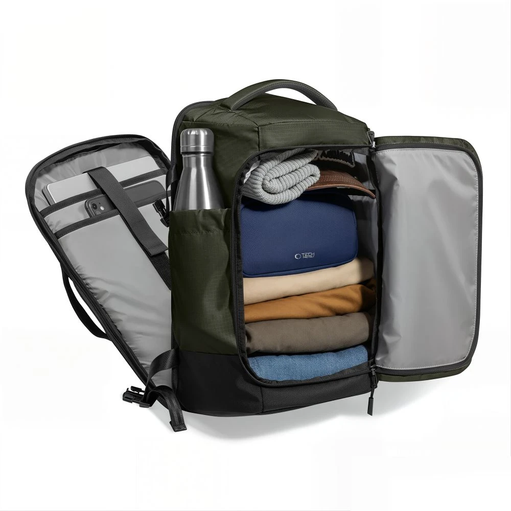 Tech-Protect DEFENDER S70 RYANAIR & WIZZAIR KELIONINĖ KUPRINĖ NEŠIOJAMAM KOMPIUTERIUI, 24L 40x30x20, KARINĖ ŽALIA