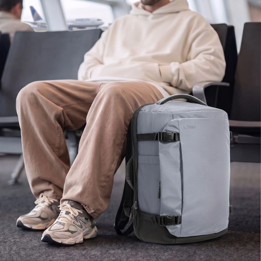 Tech-Protect DEFENDER S70 RYANAIR & WIZZAIR KELIONINĖ KUORINĖ NEŠIOJAMAM KOMPIUTERIUI 24L 40x30x20 URBAN Pilkas