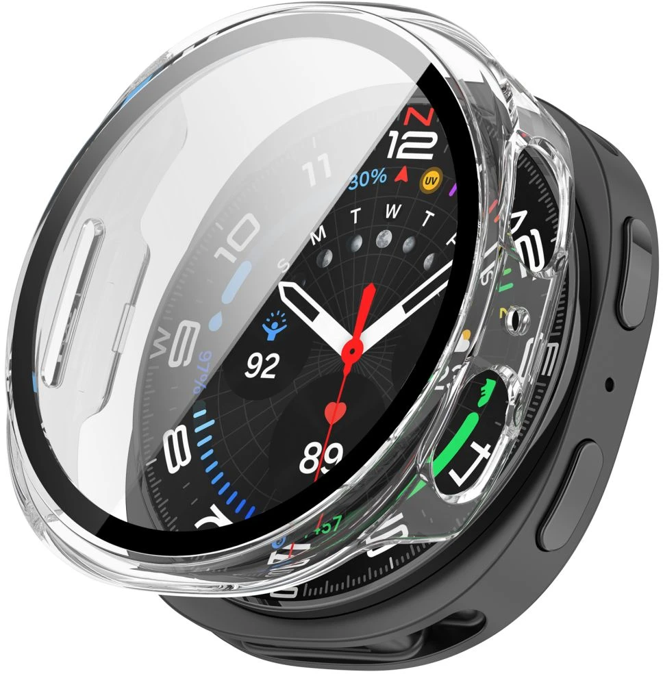 Tech-Protect DEFENSE 2-PACK SAMSUNG Samsung Galaxy WATCH 8 / 9 (44 MM) MATINIS Juodas & SKAIDRUS