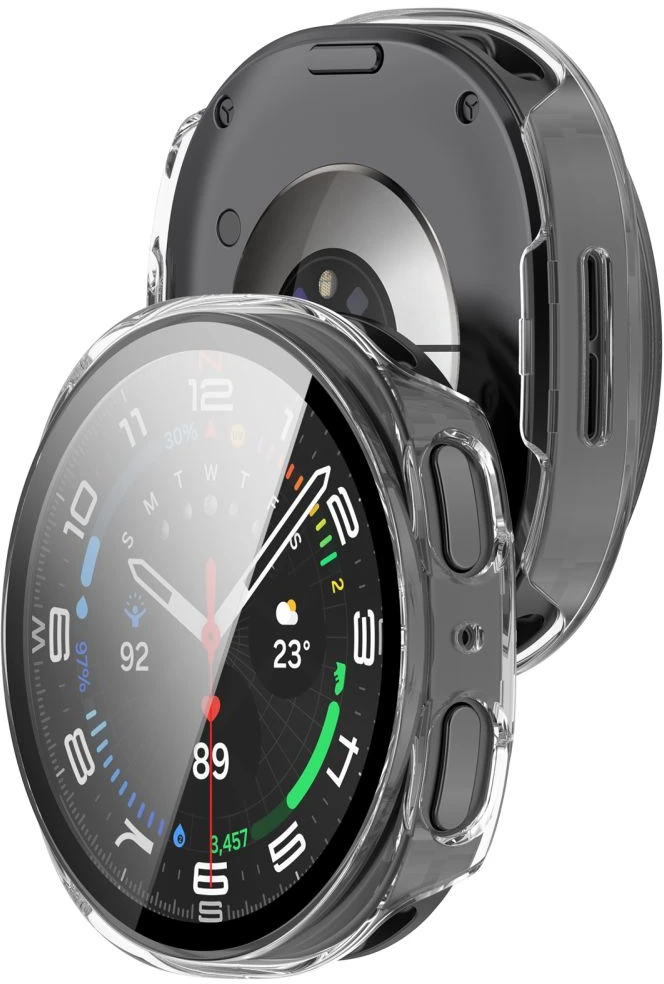 Tech-Protect DEFENSE 2-PACK SAMSUNG Samsung Galaxy WATCH 8 / 9 (40 MM) MATINIS Juodas IR SKAIDRUS