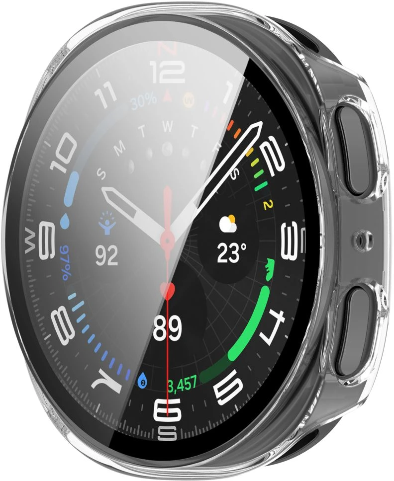Tech-Protect DEFENSE 2-PACK SAMSUNG Samsung Galaxy WATCH 8 / 9 (44 MM) MATINIS Juodas & SKAIDRUS