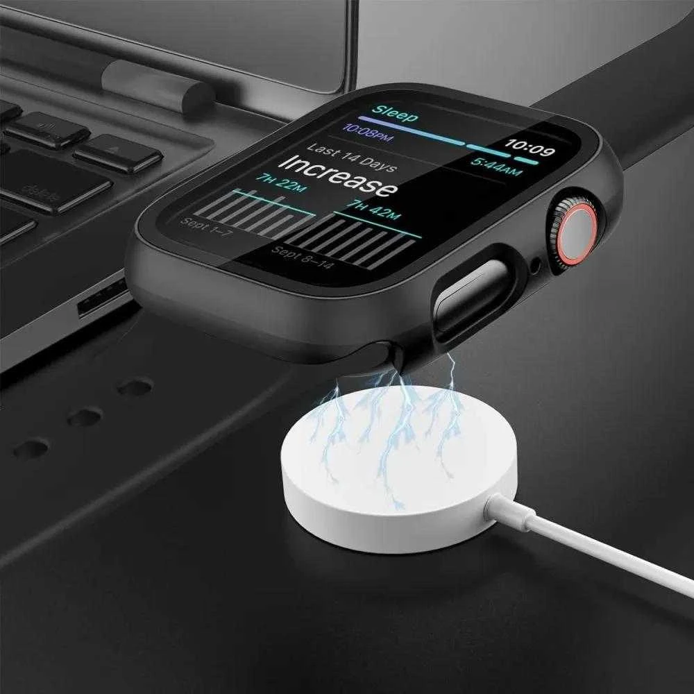 Tech-Protect Defense360 Apsauginis stiklas Apple Watch 10 (46mm) – juodos spalvos