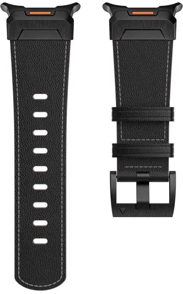 Tech-Protect Delta Pro Leather apyrankė Samsung Galaxy Watch Ultra (47mm) – juodos spalvos