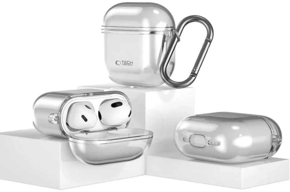 Dėklas Tech-Protect FlexAir Apple AirPods 4 – pilkos spalvos