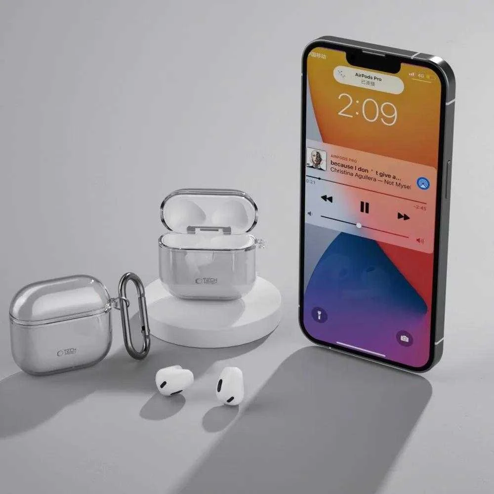 Dėklas Tech-Protect FlexAir Apple AirPods 4 – pilkos spalvos