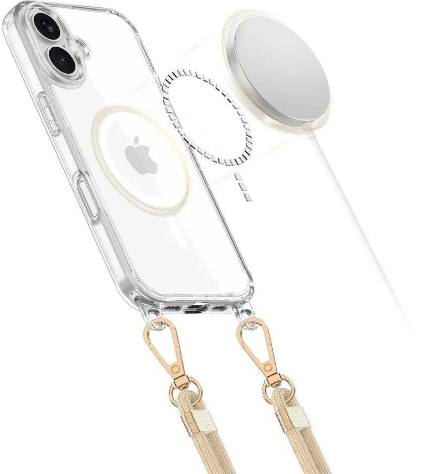 Dėklas Tech-Protect FlexAir Chain MagSafe Case for iPhone 16e / 17e - Juodas and rusvai gelsvas