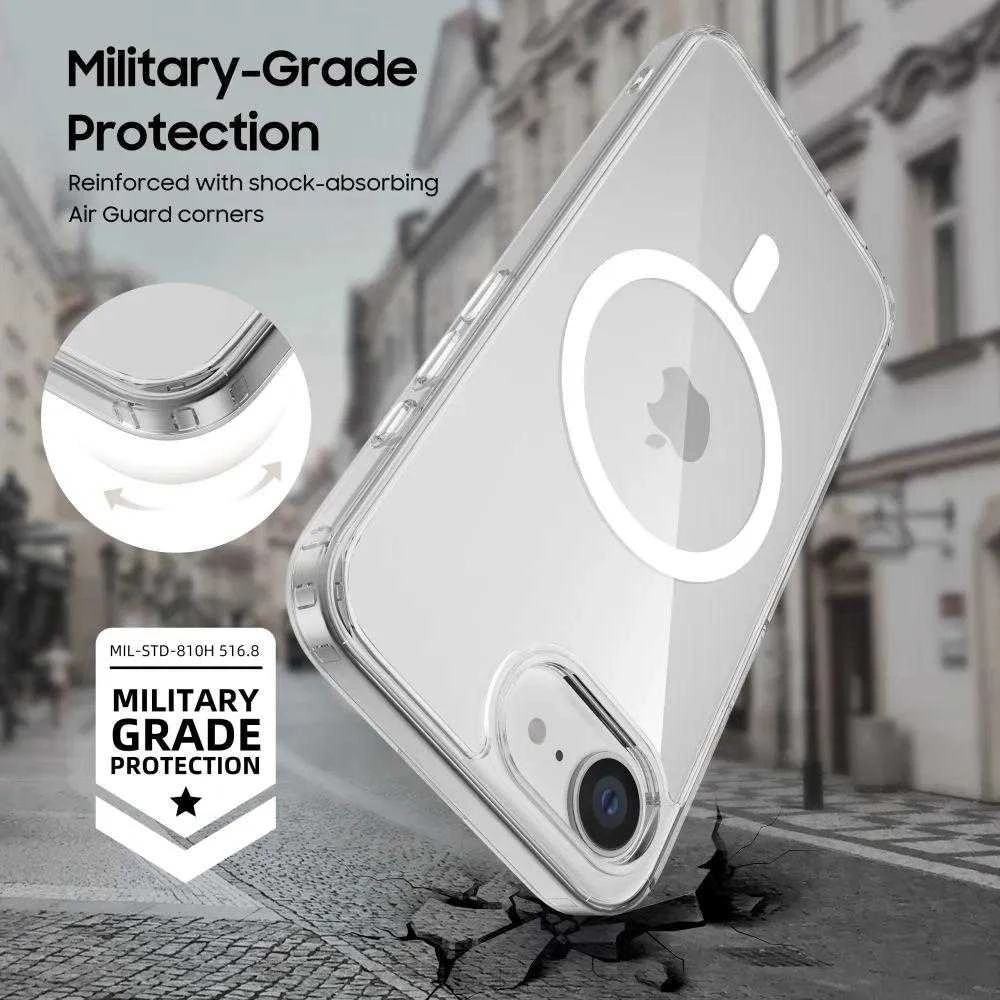 „Tech-Protect FlexAir Hybrid MagSafe“ dėklas, skirtas „iPhone 16e“ / „17e“ – skaidrus