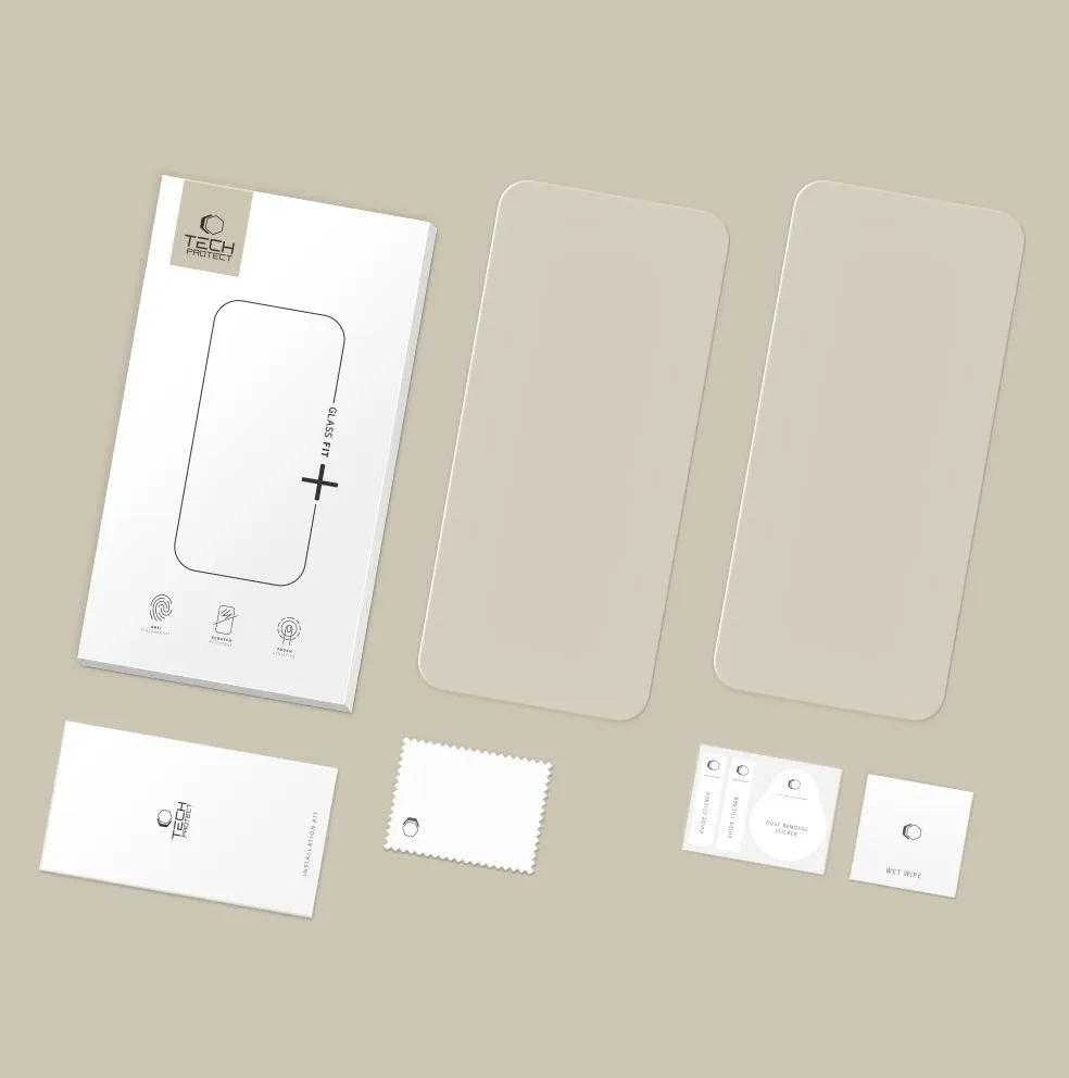 „Tech-Protect Glass Fit+“ 2 grūdinto stiklo pakuotė, skirta „iPhone 16 Pro Max“ / „17 Pro Max“ – skaidri