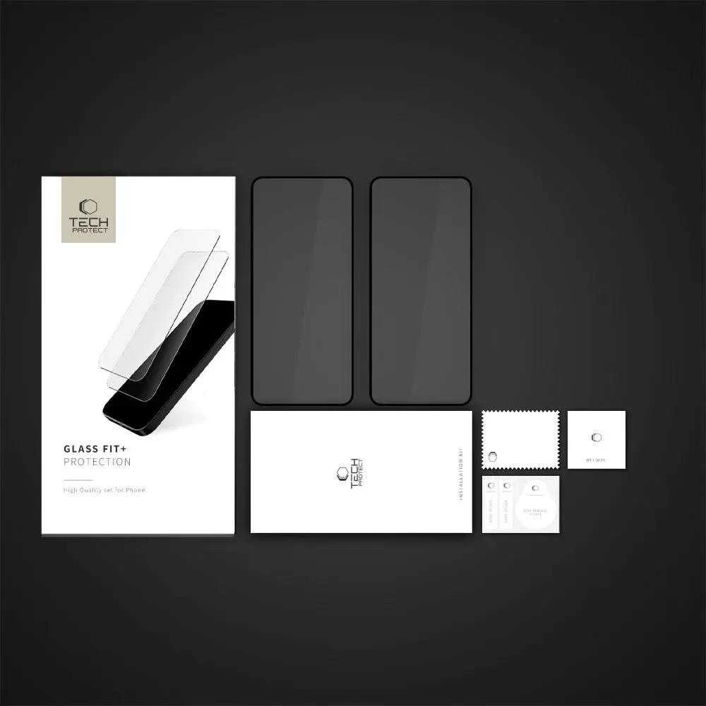 Spigen Tech-Protect Glass Fit +2 vnt. apsauginis stiklas for Xiaomi Redmi Note 14 4G / 5G – juodos spalvos