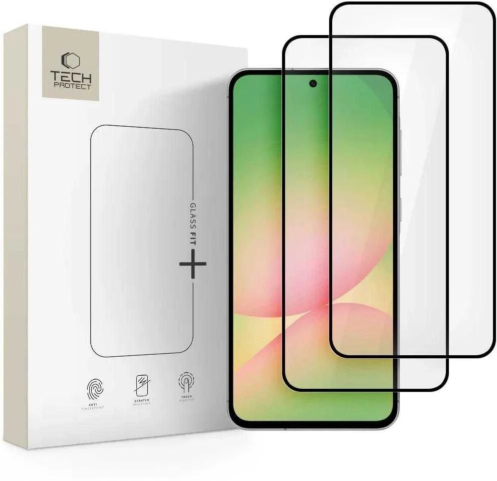 Tech-Protect Glass Fit+ 2 vnt. Apsauginis stiklas for Samsung Galaxy A36 / A56 5G – Juodas