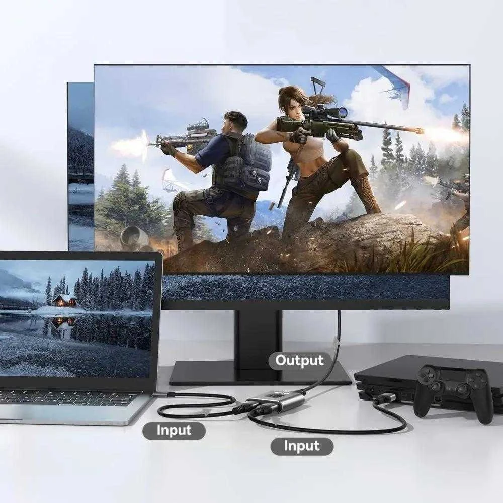 TECH-PROTECT HB07 HUB ADAPTERIS 2IN1 HDMI 4K 60HZ SPACE Pilkas