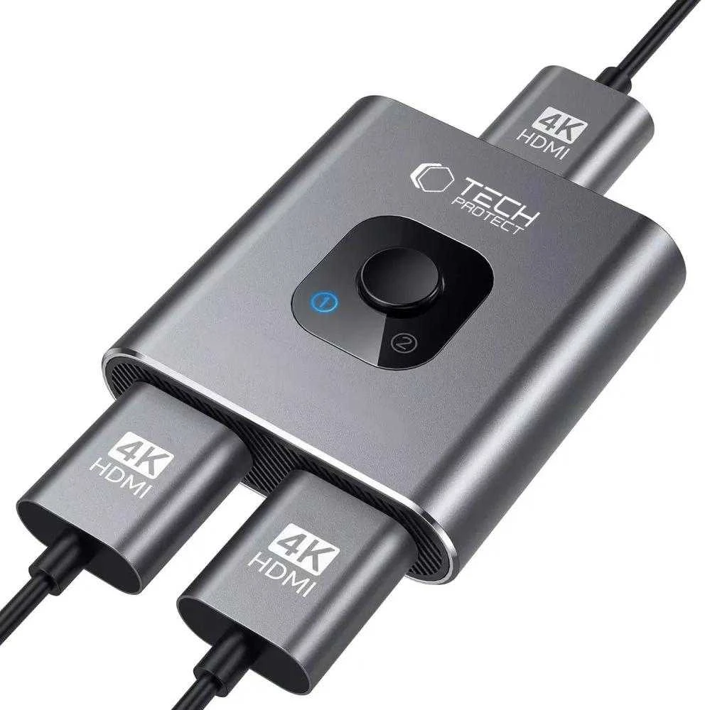 TECH-PROTECT HB07 HUB ADAPTERIS 2IN1 HDMI 4K 60HZ SPACE Pilkas