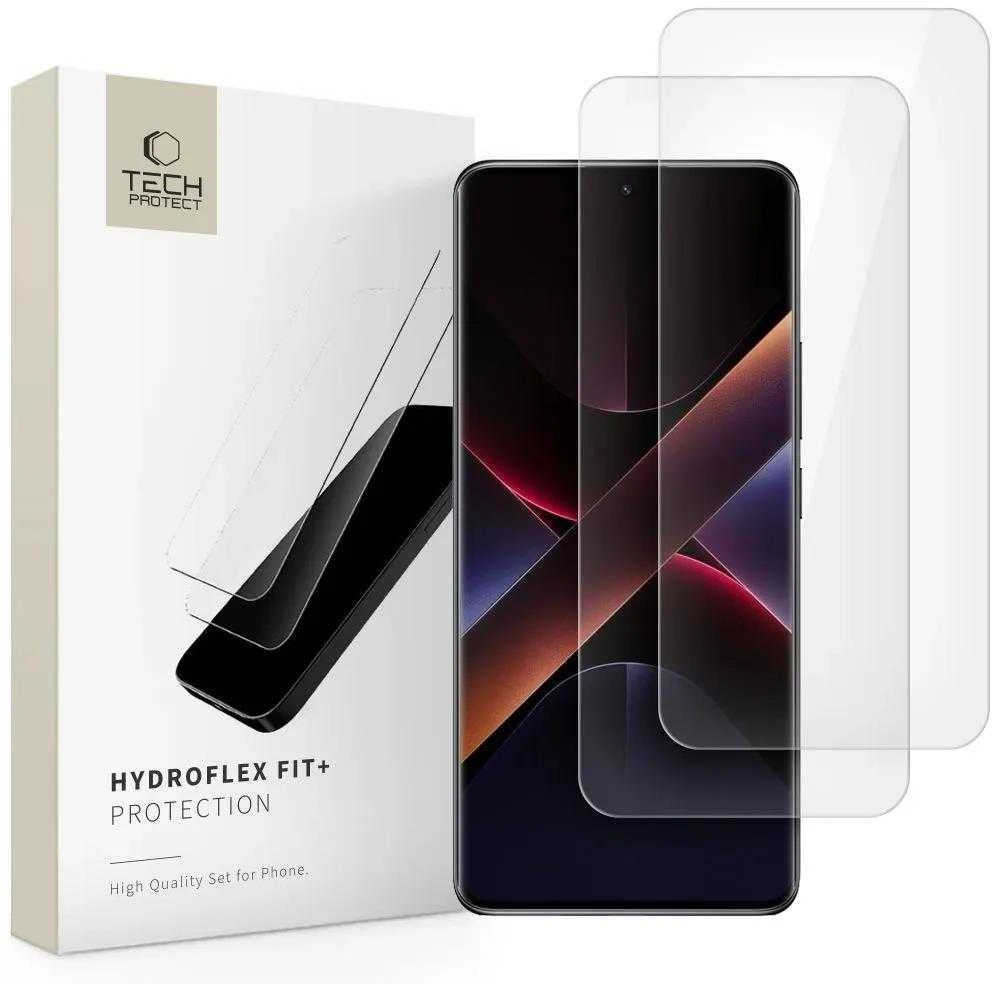 „Tech-Protect Hydroflex Fit+2“ hidrogelio plėvelė, skirta „Xiaomi Redmi Note 14 Pro 5G / 14 Pro+ 5G / Poco X7 5G“ – skaidri