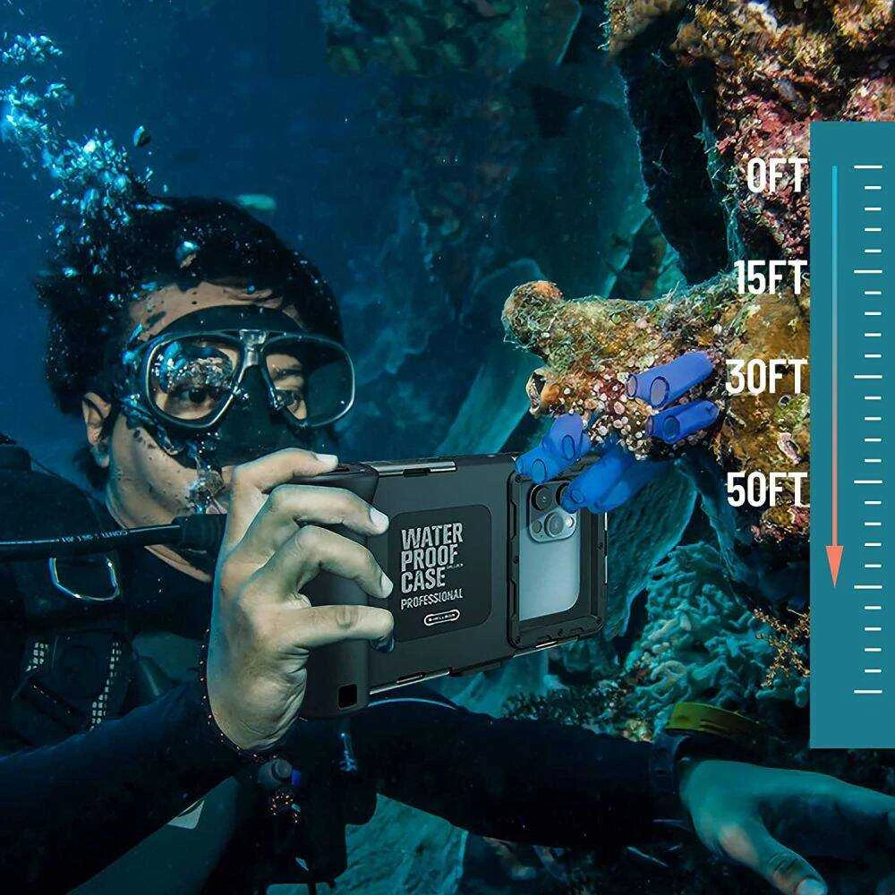 Dėklas Tech-Protect IPX8 Diving Atsparus vandeniui juodos spalvos