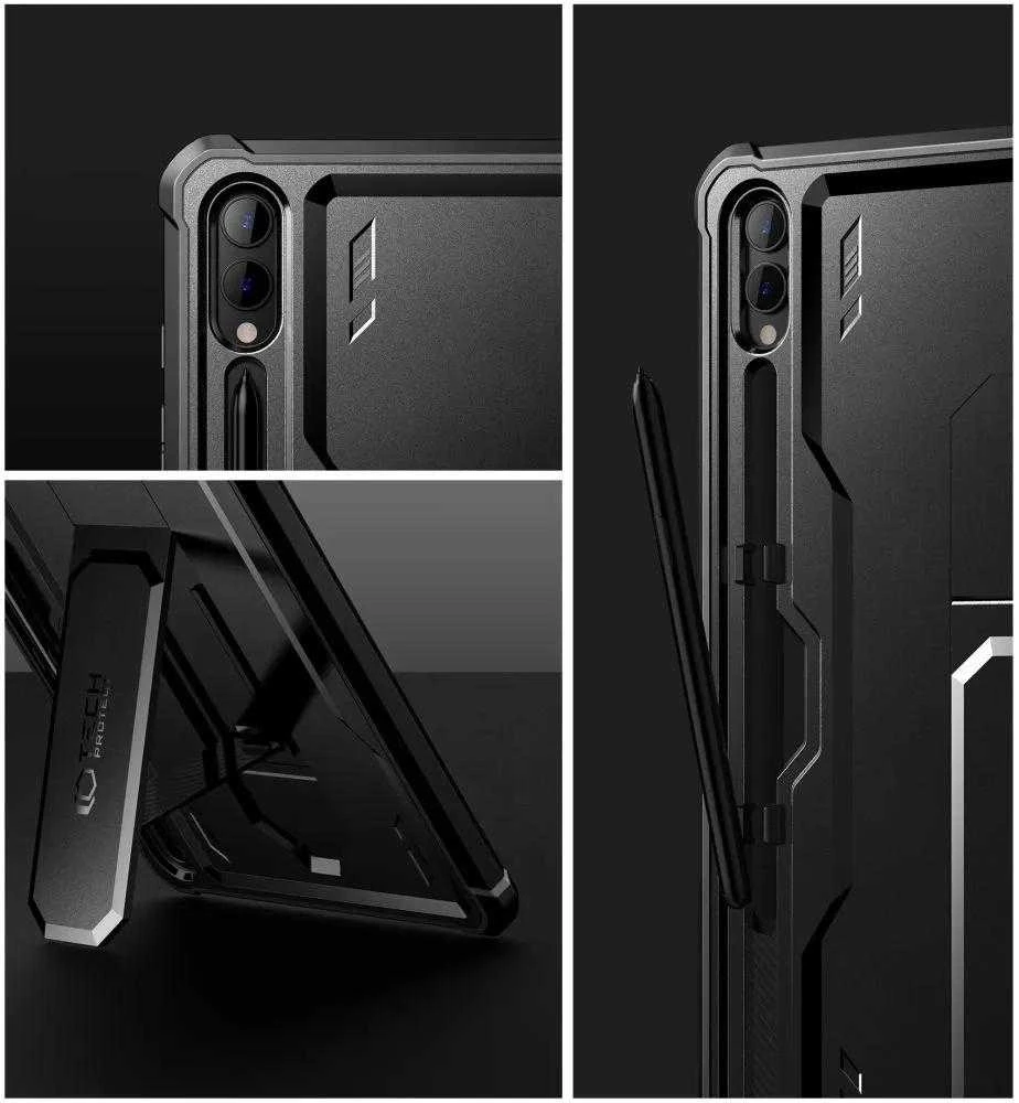 Tech-Protect Kevlar Pro Samsung Galaxy Tab S9+ 12.4" X810 / X816B – dėklas planšetiniam kompiuteriui juodos spalvos