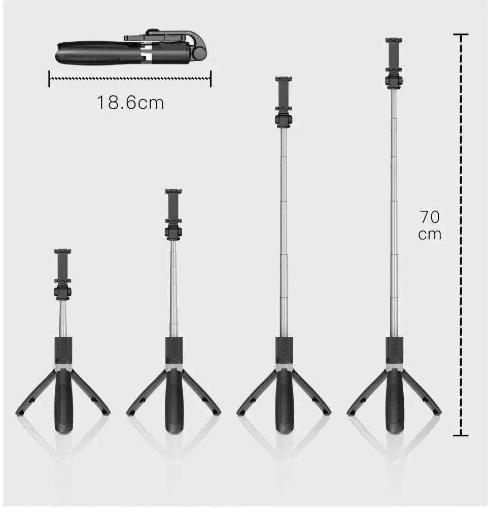 TECH-PROTECT L01S BLUETOOTH SELFIE STICK TRIPOD Juodas