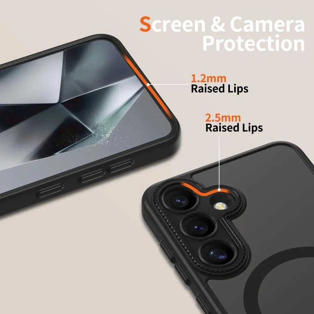Dėklas Tech-Protect Magcam Magsafe Galaxy S25 matte juodas