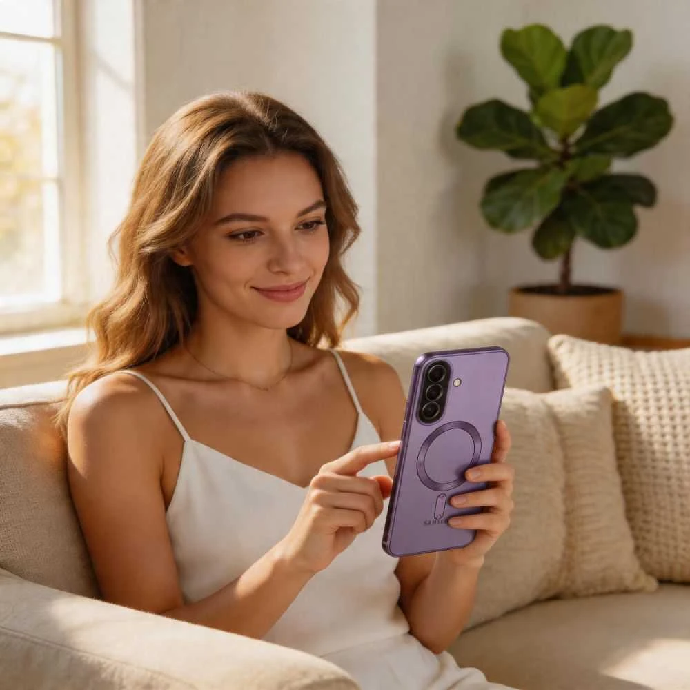 „Tech-Protect MagFlex MagSafe“ dėklas Samsung Galaxy A37 5G telefonui, gelsvai violetinis