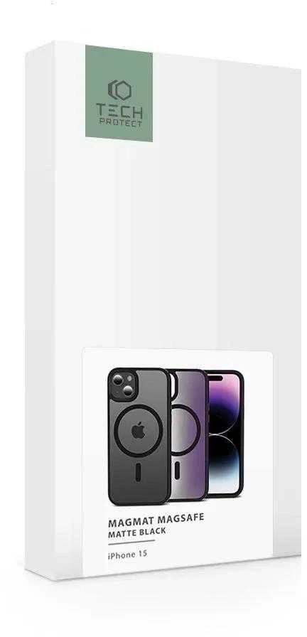 Tech-Protect MagMat MagSafe Apple iPhone 15 – matte dėklas telefonui juodos spalvos