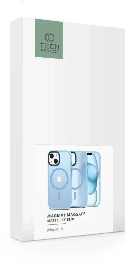 Tech-Protect MagMat MagSafe iPhone 15 – matinis dėklas telefonui, mėlynos spalvos