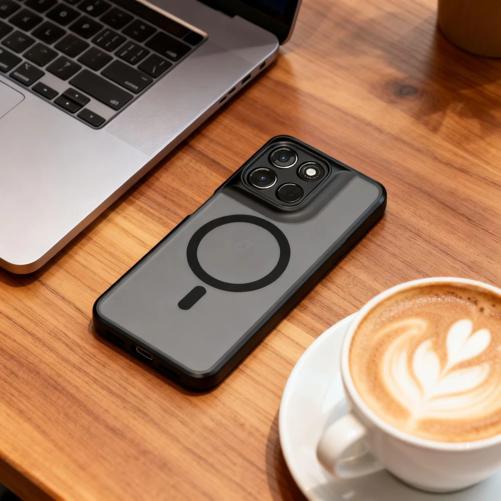 Tech-Protect MagMat MagSafe dėklas Motorola MOTO G57 POWER / G67 POWER MATTE Juodas