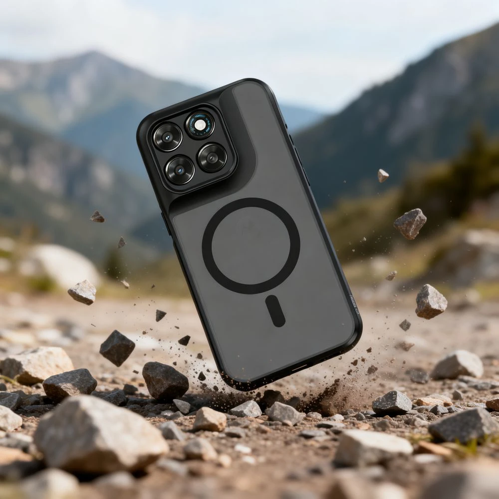Tech-Protect MagMat MagSafe dėklas Motorola MOTO G67 / G77 MATINĖ juodos spalvos