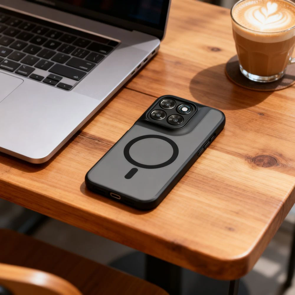 Tech-Protect MagMat MagSafe dėklas Motorola MOTO G67 / G77 MATINĖ juodos spalvos
