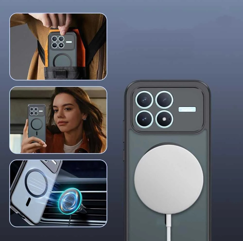 Tech-Protect MagMat MagSafe dėklas telefonui Xiaomi Poco F8 Pro matinės juodos spalvos