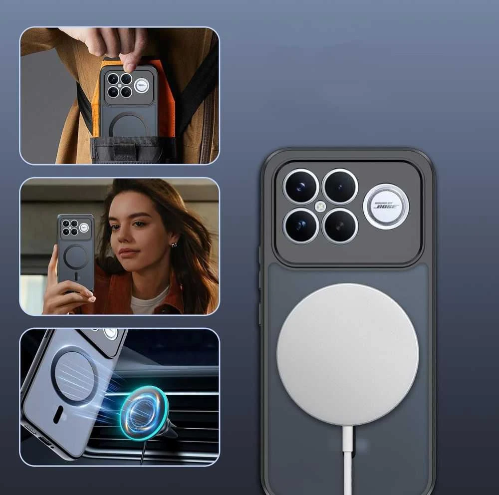 Tech-Protect MagMat MagSafe dėklas telefonui Xiaomi Poco F8 Ultra matinės juodos spalvos