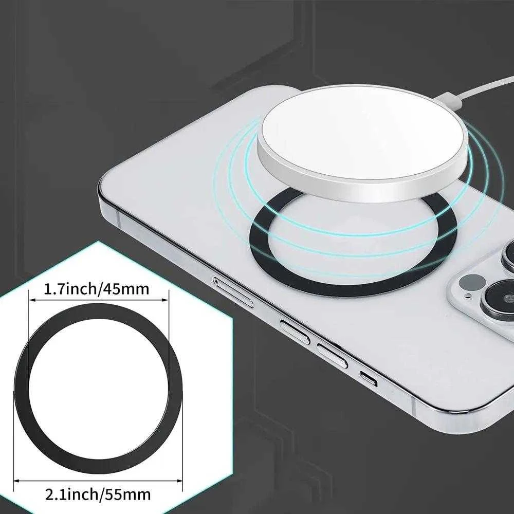 Dėklas Tech-Protect MagMat MagSafe magnetic ring universal – juodos spalvos / sidabrinės spalvos (2 pcs.)