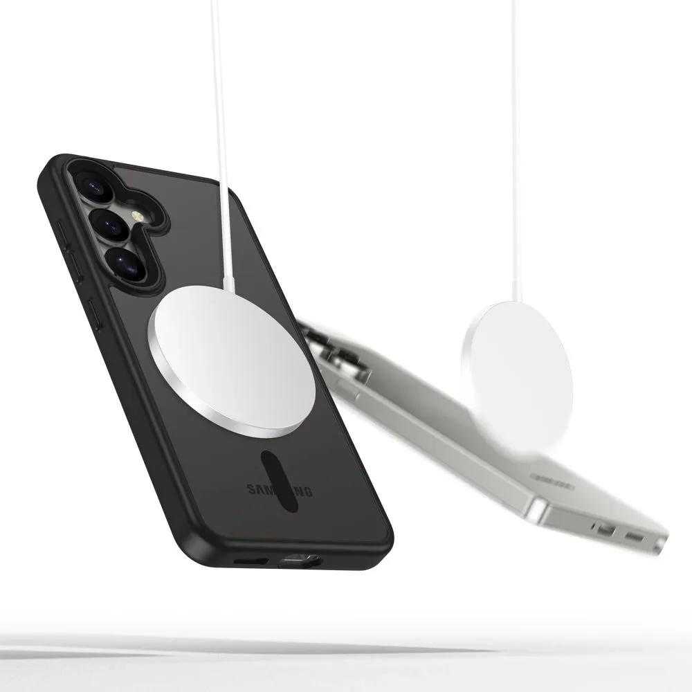 Dėklas Tech-Protect Magmat Magsafe do Galaxy S25 permatomas juoda