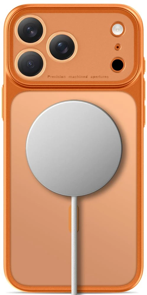 Tech-Protect MagPrime MagSafe CC dėklas, skirtas iPhone 18 Pro / 17 Pro – matinė oranžinė