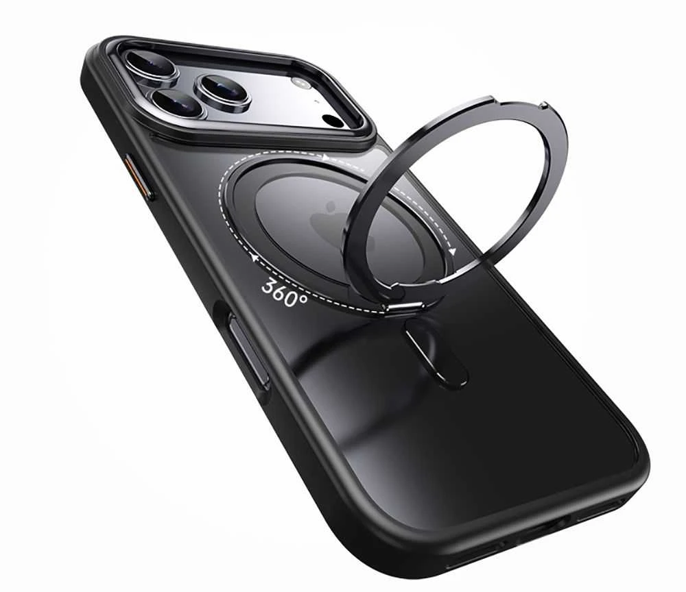 Tech-Protect MagRing MagSafe dėklas skirtas Apple iPhone 17 Pro – matinis juodos spalvos