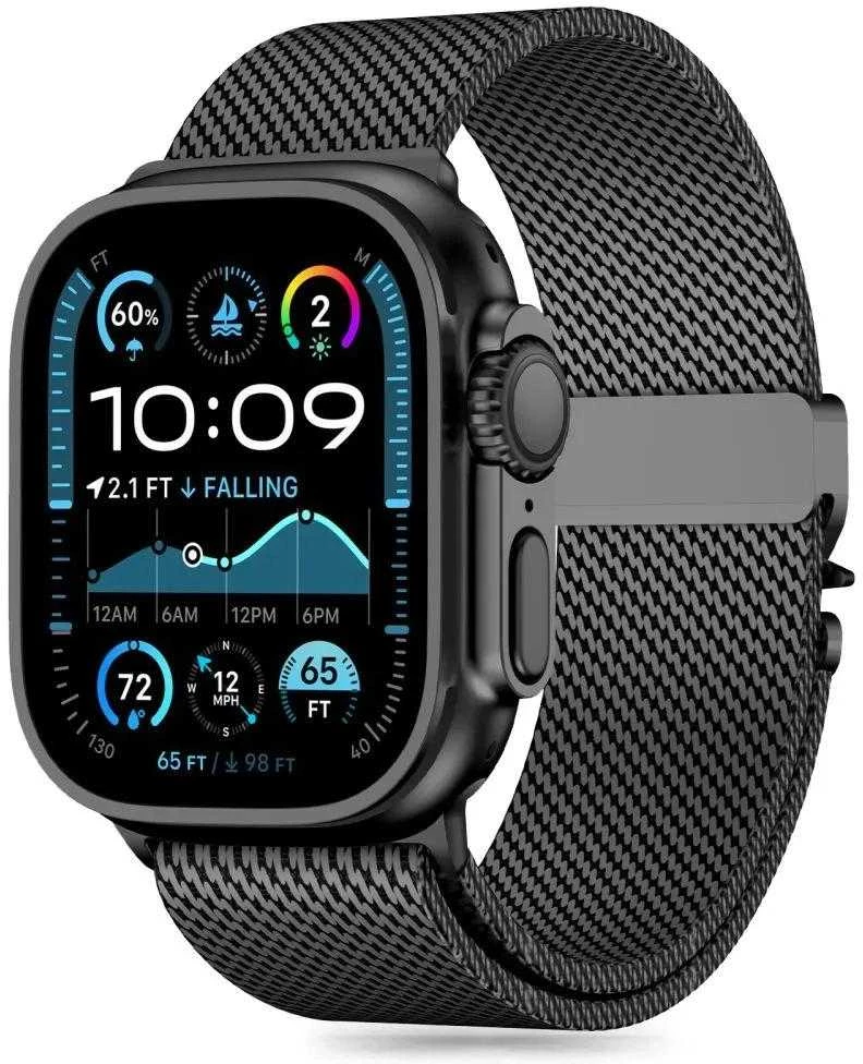 Tech-Protect Milano Apple Watch 6 / 7 / 8 / 9 / 10 / SE / Ultra 1 / 2 (44 / 45 / 46 / 49 mm) juodos spalvos